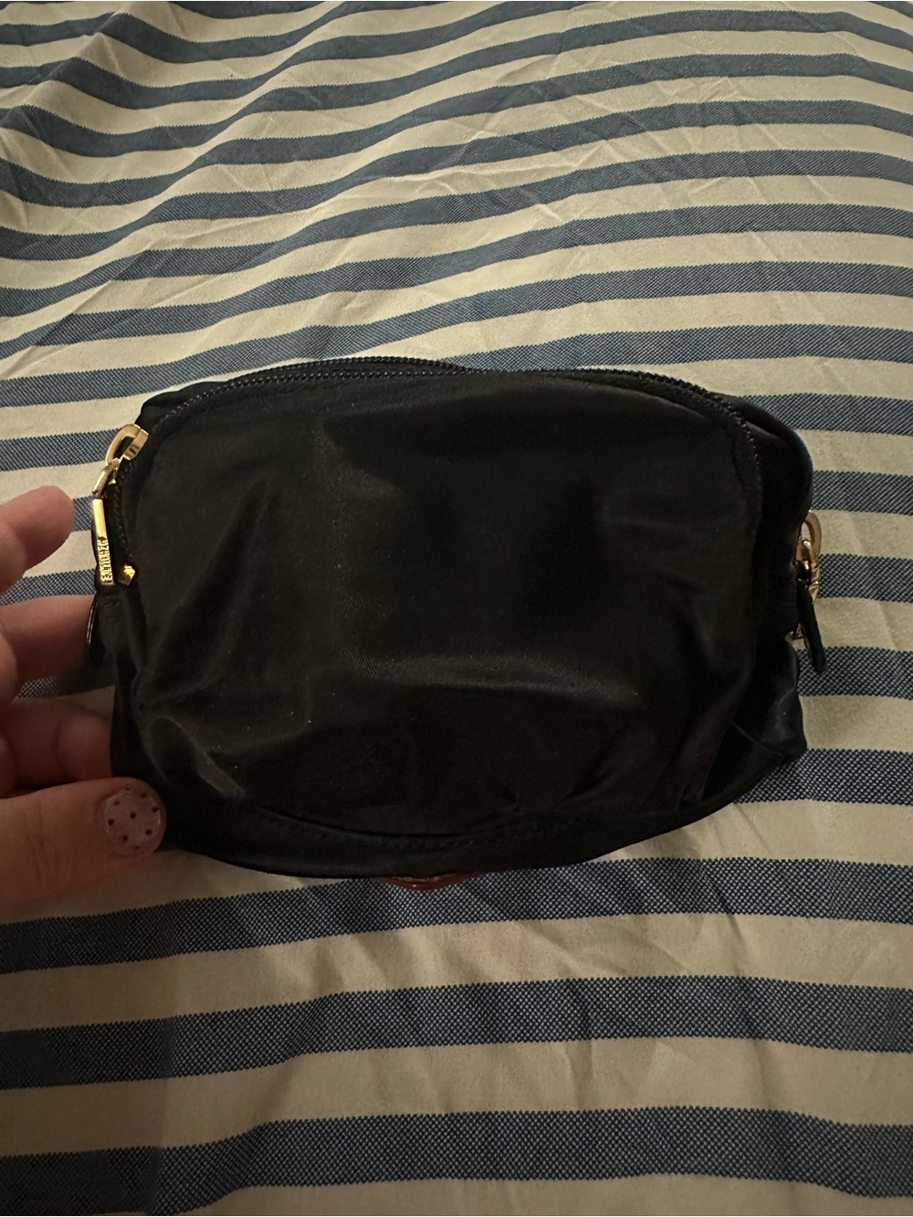 MZ Wallace Black Cosmetic Bag with Gold-Tone Hardware